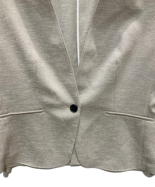 INDIVI（インディヴィ）INDIVI (インディヴィ) リネン風カラーレスジャケット ベージュ サイズ:44の古着・服飾アイテム