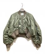 OMMOオーエムエムオー）の古着「VOLUME SLEEVE SHORT MA-1」｜グリーン