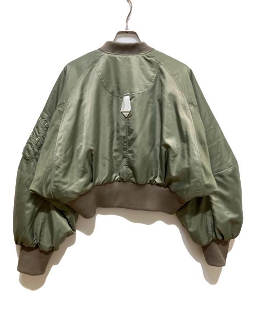 OMMO（オーエムエムオー）OMMO (オーエムエムオー) VOLUME SLEEVE SHORT MA-1 グリーン サイズ:38の古着・服飾アイテム