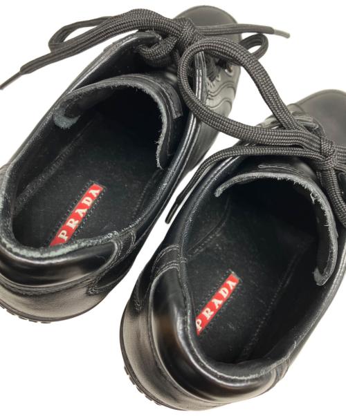 PRADA（プラダ）PRADA (プラダ) ウェッジソールスニーカー ブラック サイズ:351/2の古着・服飾アイテム