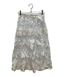 CLANE（クラネ）の古着「SHEER FLOWER LACE SKIRT シアーフラワーレーススカート」｜アイボリー