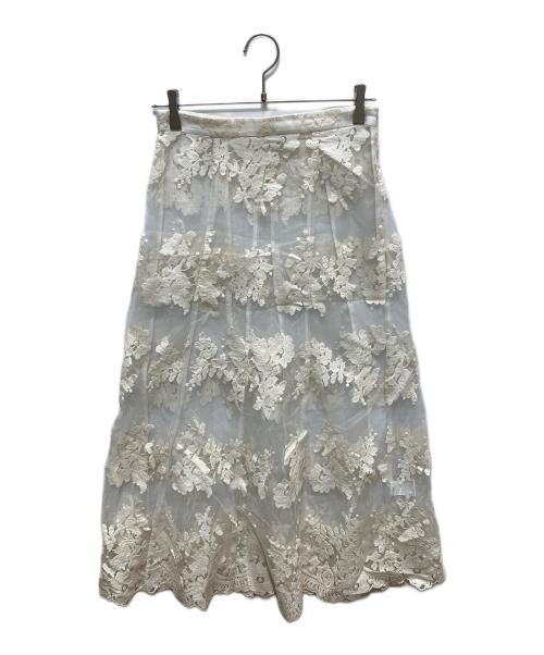 CLANE（クラネ）CLANE (クラネ) SHEER FLOWER LACE SKIRT シアーフラワーレーススカート アイボリー サイズ:1の古着・服飾アイテム