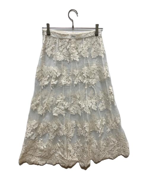 CLANE（クラネ）CLANE (クラネ) SHEER FLOWER LACE SKIRT シアーフラワーレーススカート アイボリー サイズ:1の古着・服飾アイテム