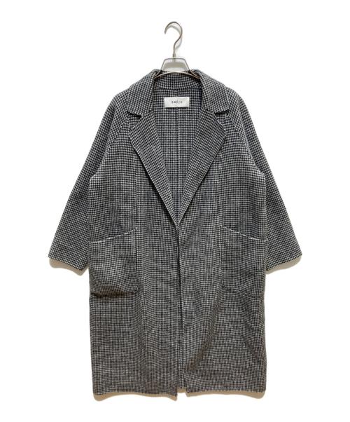 SOEJU（ソージュ）SOEJU (ソージュ) ウールリバーローブコート ブラック×ホワイト サイズ:Sの古着・服飾アイテム