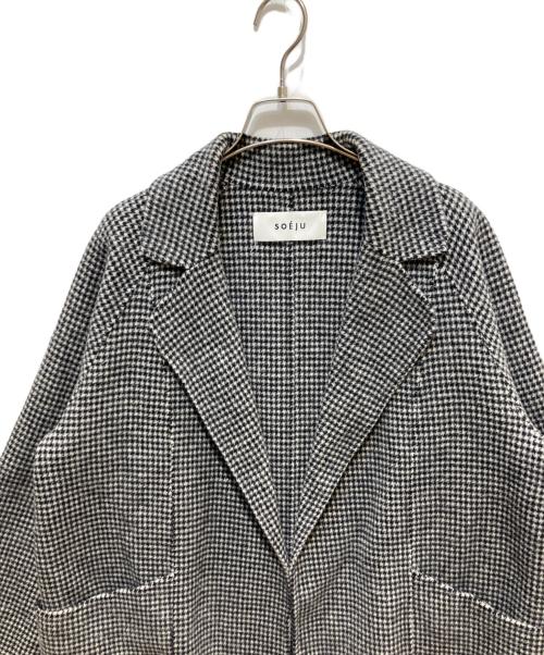 SOEJU（ソージュ）SOEJU (ソージュ) ウールリバーローブコート ブラック×ホワイト サイズ:Sの古着・服飾アイテム