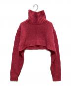 TAKESHI KOSAKA by Y's Pink Labelタケシコウサカ バイ ワイズピンクレーベル）の古着「クロップドハイネックニット」｜ピンク