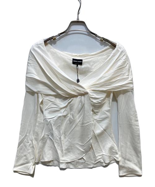 GIORGIO ARMANI（ジョルジオアルマーニ）GIORGIO ARMANI (ジョルジオアルマーニ) 長袖ブラウス アイボリー サイズ:36 未使用品の古着・服飾アイテム