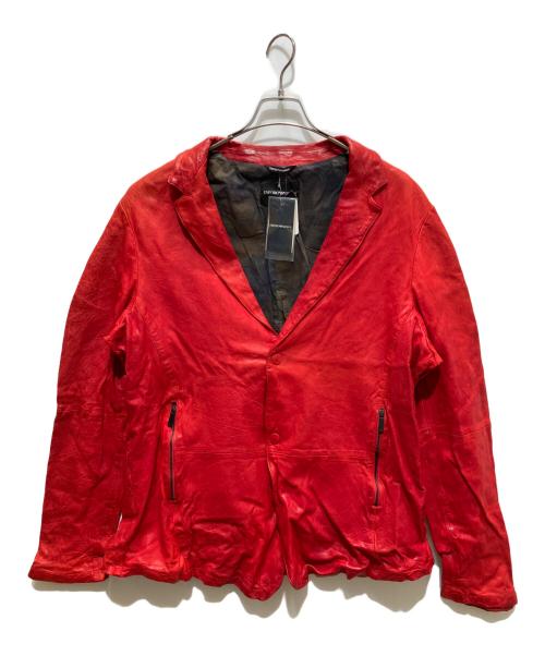 EMPORIO ARMANI（エンポリオ アルマーニ）EMPORIO ARMANI (エンポリオ アルマーニ) レザージャケット レッド サイズ:表記記名無しの古着・服飾アイテム