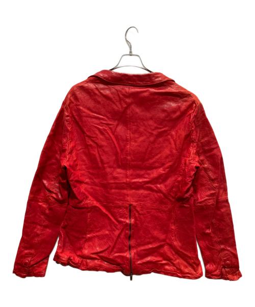 EMPORIO ARMANI（エンポリオ アルマーニ）EMPORIO ARMANI (エンポリオ アルマーニ) レザージャケット レッド サイズ:表記記名無しの古着・服飾アイテム