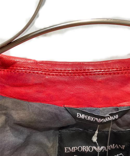 EMPORIO ARMANI（エンポリオ アルマーニ）EMPORIO ARMANI (エンポリオ アルマーニ) レザージャケット レッド サイズ:表記記名無しの古着・服飾アイテム