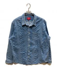 SUPREME（シュプリーム）の古着「Warp Jacquard Logos Denim Shirt」｜インディゴ