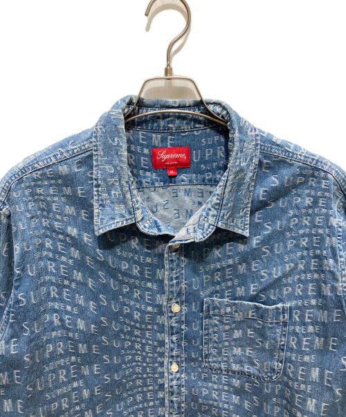 SUPREME（シュプリーム）Supreme (シュプリーム) Warp Jacquard Logos Denim Shirt インディゴ サイズ:XLの古着・服飾アイテム