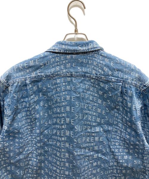 SUPREME（シュプリーム）Supreme (シュプリーム) Warp Jacquard Logos Denim Shirt インディゴ サイズ:XLの古着・服飾アイテム