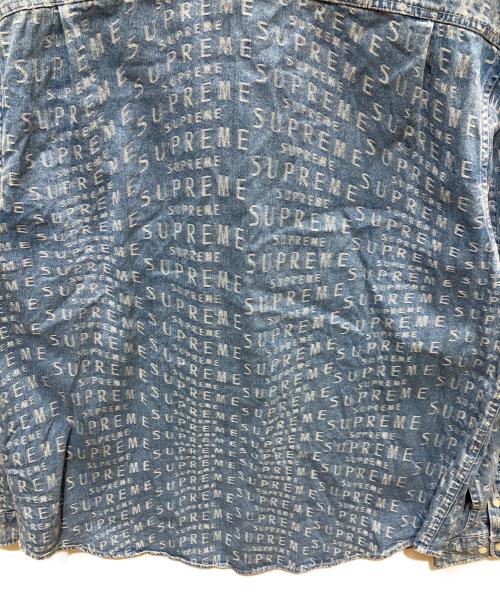 SUPREME（シュプリーム）Supreme (シュプリーム) Warp Jacquard Logos Denim Shirt インディゴ サイズ:XLの古着・服飾アイテム
