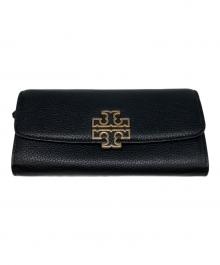 TORY BURCH（トリーバーチ）の古着「ロゴバックルフラップロングウォレット」｜ブラック