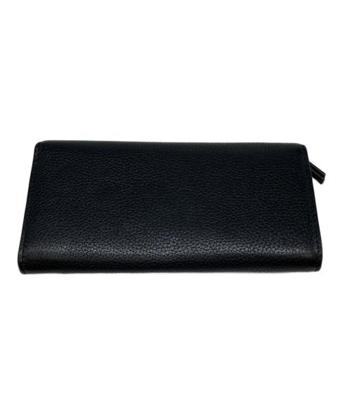 TORY BURCH（トリーバーチ）TORY BURCH (トリーバーチ) ロゴバックルフラップロングウォレット ブラックの古着・服飾アイテム