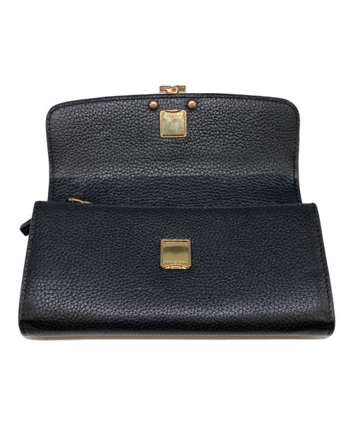 TORY BURCH（トリーバーチ）TORY BURCH (トリーバーチ) ロゴバックルフラップロングウォレット ブラックの古着・服飾アイテム