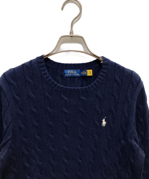 POLO RALPH LAUREN（ポロ・ラルフローレン）POLO RALPH LAUREN (ポロ・ラルフローレン) ケーブルニット ネイビー サイズ:Mの古着・服飾アイテム