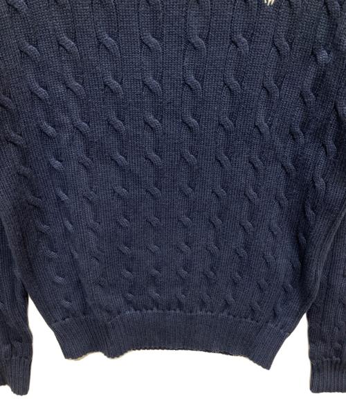 POLO RALPH LAUREN（ポロ・ラルフローレン）POLO RALPH LAUREN (ポロ・ラルフローレン) ケーブルニット ネイビー サイズ:Mの古着・服飾アイテム