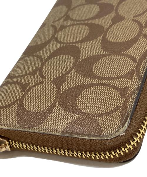 COACH（コーチ）COACH (コーチ) ロングウォレット ベージュ×ブラウンの古着・服飾アイテム