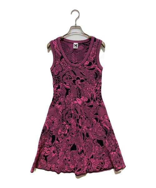 missoni（ミッソーニ）MISSONI (ミッソーニ) 総柄ノースリーブワンピース パープル サイズ:40の古着・服飾アイテム