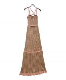 missoni（ミッソーニ）の古着「キャミソールニットワンピース」｜ベージュ×ピンク