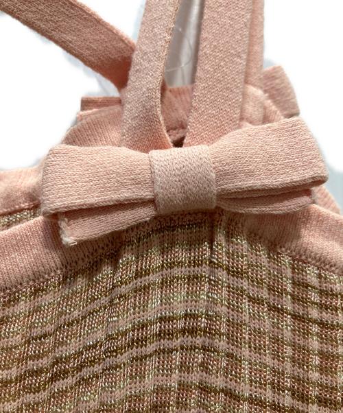 missoni（ミッソーニ）MISSONI (ミッソーニ) キャミソールニットワンピース ベージュ×ピンク サイズ:SIZE　40の古着・服飾アイテム