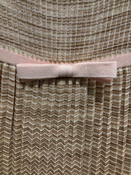 missoni（ミッソーニ）MISSONI (ミッソーニ) キャミソールニットワンピース ベージュ×ピンク サイズ:SIZE　40の古着・服飾アイテム