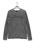 stussyステューシー）の古着「ピグメントダイ L/Sカットソー」｜グレー