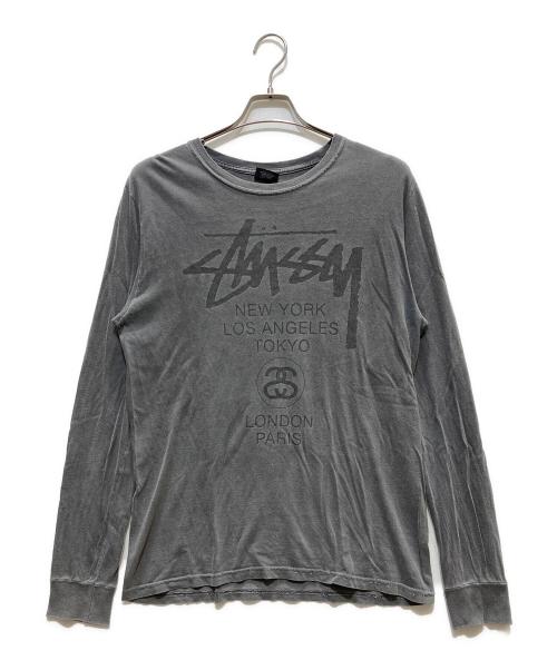 stussy（ステューシー）stussy (ステューシー) ピグメントダイ L/Sカットソー グレー サイズ:Sの古着・服飾アイテム
