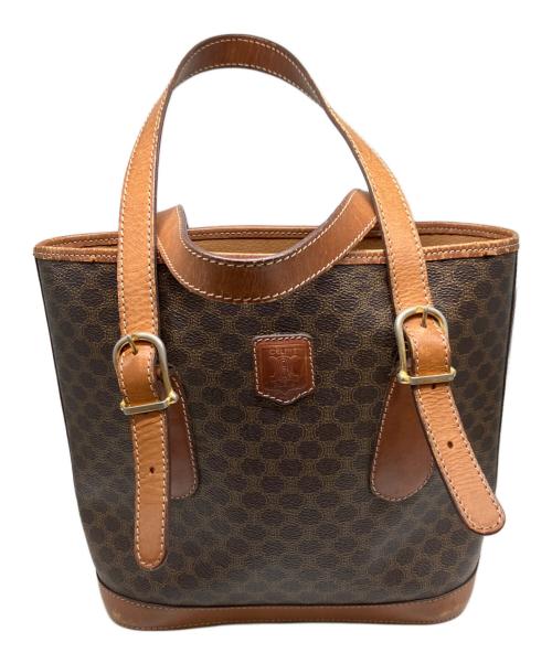 CELINE（セリーヌ）CELINE (セリーヌ) マカダム柄PVCトートバッグ ブラウンの古着・服飾アイテム