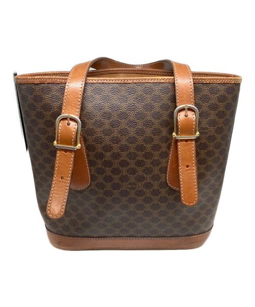 CELINE（セリーヌ）CELINE (セリーヌ) マカダム柄PVCトートバッグ ブラウンの古着・服飾アイテム