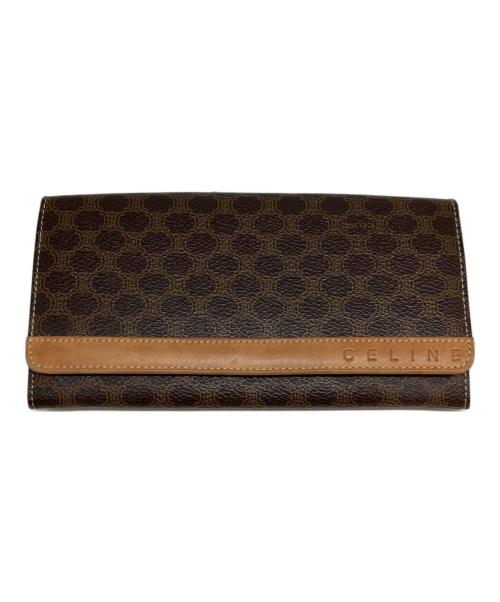 CELINE（セリーヌ）CELINE (セリーヌ) マカダム柄ロングウォレット ブラウンの古着・服飾アイテム