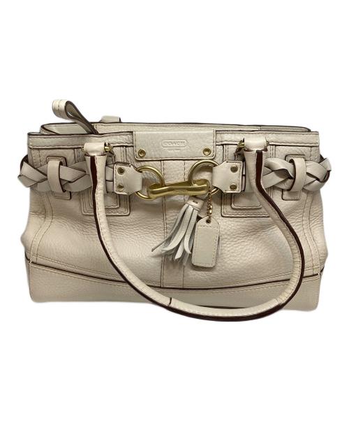 COACH（コーチ）COACH (コーチ) レザーハンドバッグ アイボリーの古着・服飾アイテム