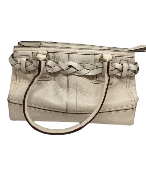 COACH（コーチ）COACH (コーチ) レザーハンドバッグ アイボリーの古着・服飾アイテム