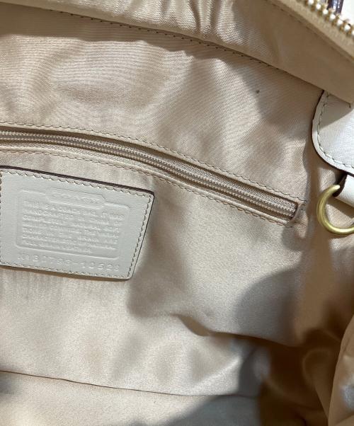 COACH（コーチ）COACH (コーチ) レザーハンドバッグ アイボリーの古着・服飾アイテム