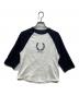FRED PERRY（フレッドペリー）の古着「Flock Print T-Shirt」｜ホワイト×ネイビー