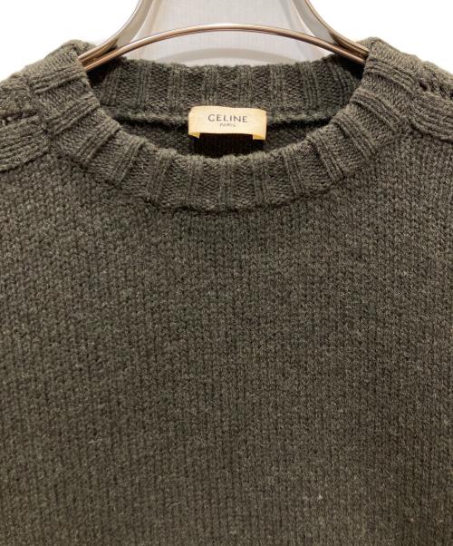 CELINE（セリーヌ）CELINE (セリーヌ) シェトランドウール クルーネックニット グリーン サイズ:Sの古着・服飾アイテム