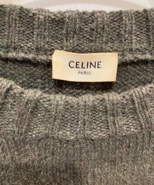 CELINE（セリーヌ）CELINE (セリーヌ) シェトランドウール クルーネックニット グリーン サイズ:Sの古着・服飾アイテム