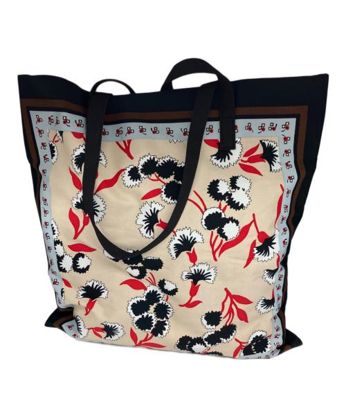 MARNI（マルニ）MARNI (マルニ) マルニマーケット バンダナ トートバッグ ベージュ×ブラック 未使用品の古着・服飾アイテム
