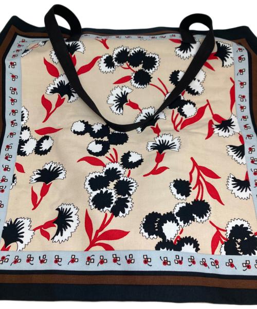 MARNI（マルニ）MARNI (マルニ) マルニマーケット バンダナ トートバッグ ベージュ×ブラック 未使用品の古着・服飾アイテム