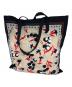 MARNI (マルニ) マルニマーケット バンダナ トートバッグ ベージュ×ブラック 未使用品：15000円