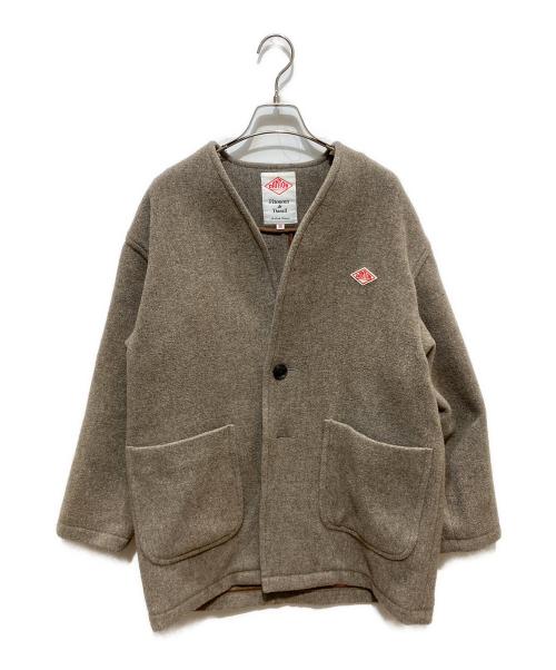 DANTON（ダントン）DANTON (ダントン) COLLARLESS V NECK COAT ブラウン サイズ:36の古着・服飾アイテム