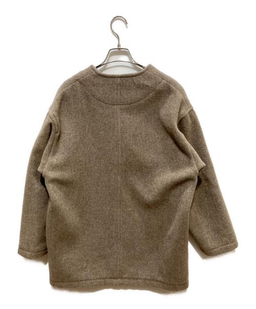 DANTON（ダントン）DANTON (ダントン) COLLARLESS V NECK COAT ブラウン サイズ:36の古着・服飾アイテム