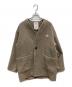 DANTON（ダントン）の古着「COLLARLESS V NECK COAT」｜ブラウン