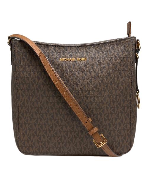 MICHAEL KORS（マイケルコース）MICHAEL KORS (マイケルコース) ジェット セット トラベル シグネチャー ラージ メッセンジャー ブラウンの古着・服飾アイテム