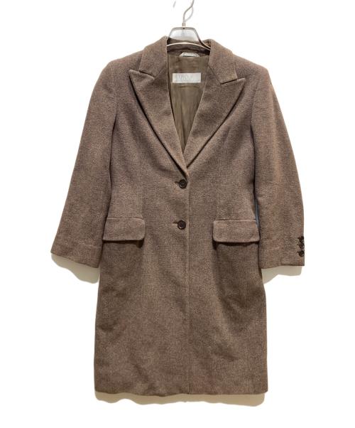 MaxMara（マックスマーラ）MaxMara (マックスマーラ) ウールシルクチェスターコート ブラウン サイズ:SIZE　40の古着・服飾アイテム
