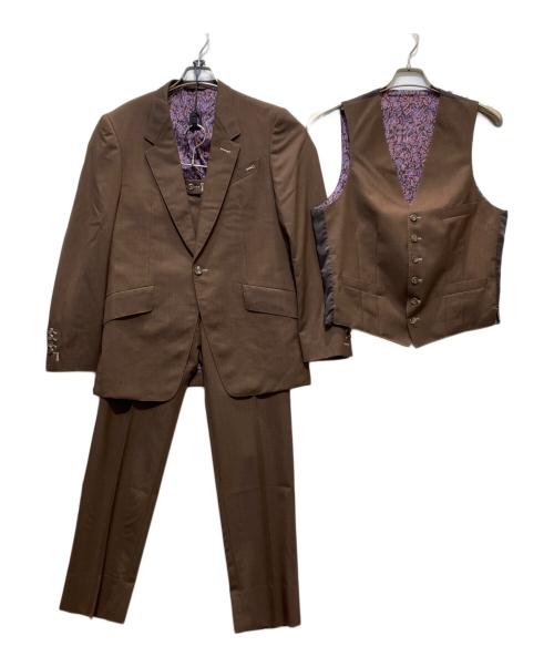 PAUL SMITH（ポールスミス）Paul Smith (ポールスミス) 3ピースセットアップスーツ ブラウン サイズ:オーダー品の古着・服飾アイテム