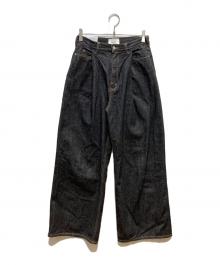 CLANE×Suzu Hirose（クラネ）の古着「Tuck Wide Denim Pants」｜ブラック