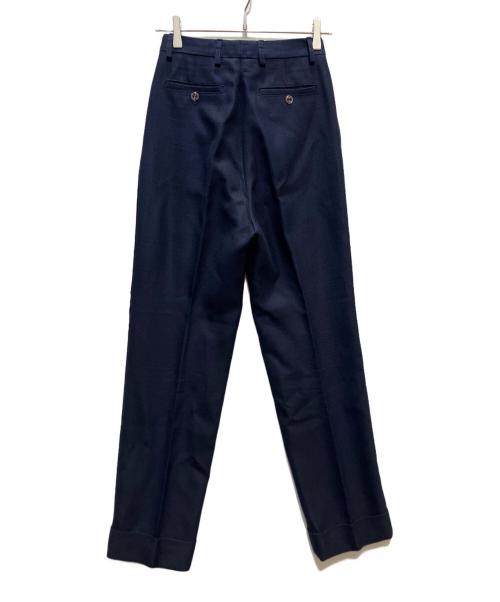 GUCCI（グッチ）GUCCI (グッチ) Blue High-Waisted Pleated Straight Trousers ネイビー サイズ:38の古着・服飾アイテム